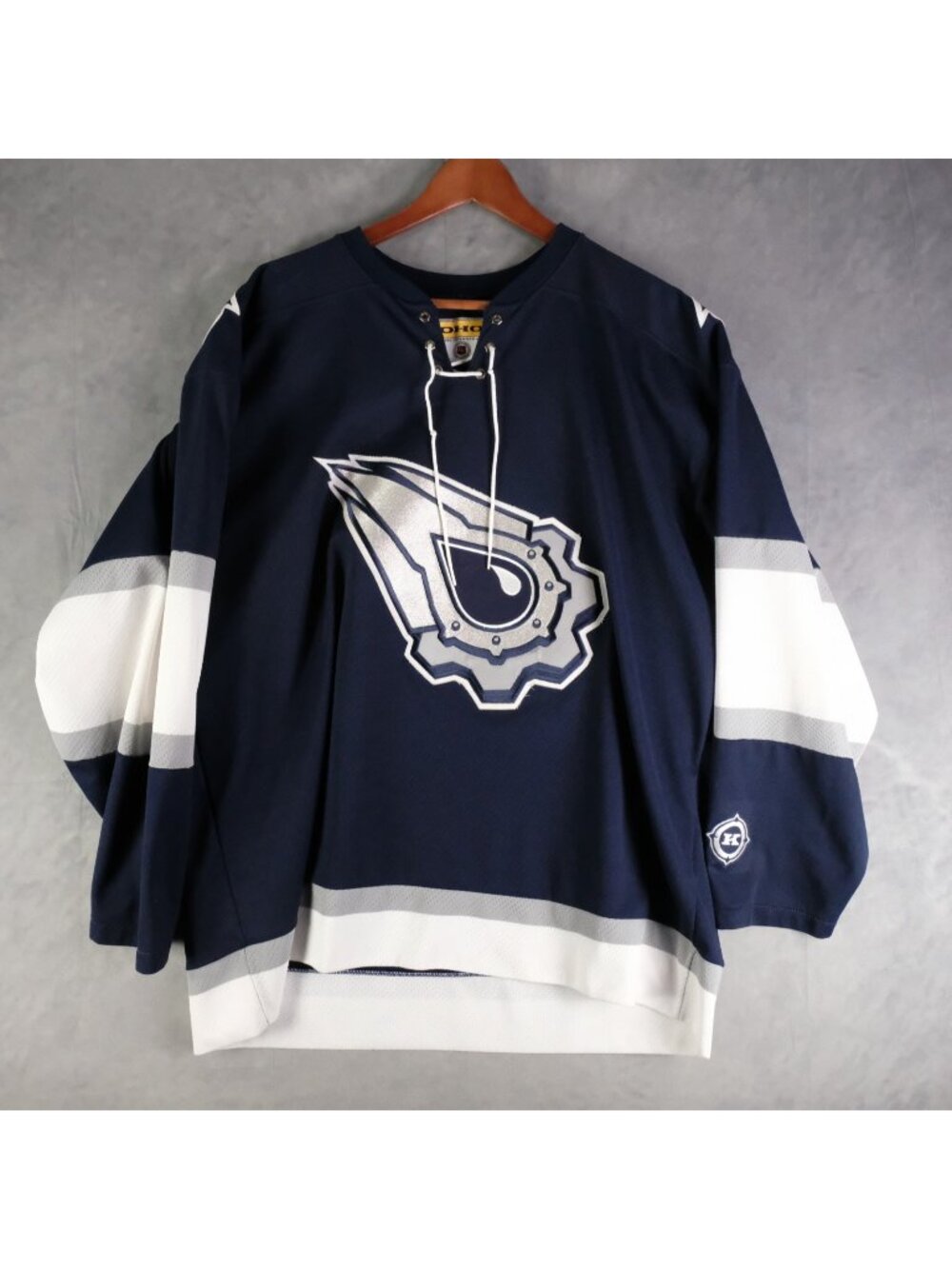 Koho Edmonton Oilers Jersey Mens Extra Large Blue White Oil Drop Lace NHL Blank
